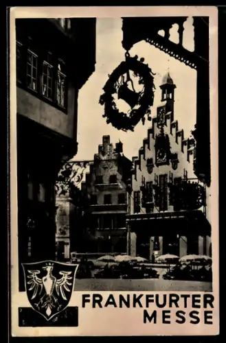 AK Frankfurt, Frankfurter Messe, Partie am Römer, Wappen