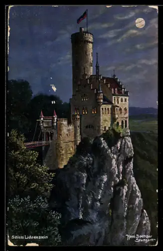 Künstler-AK Hans Boettcher: Lichtenstein, Schloss Lichtenstein