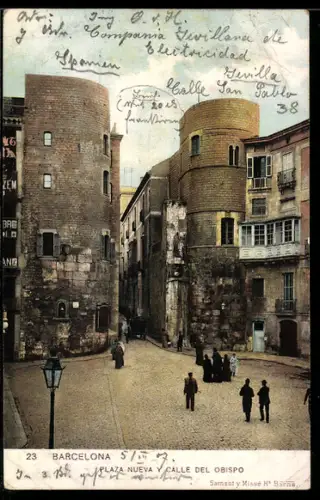 AK Barcelona, Plaza Nueva Y Calle Del Obispo