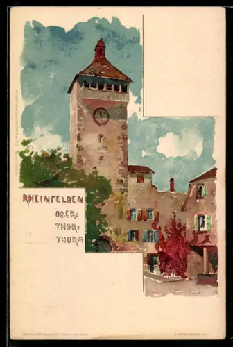 Künstler-AK Fritz Voellmy: Rheinfelden, Ober-Tor-Turm