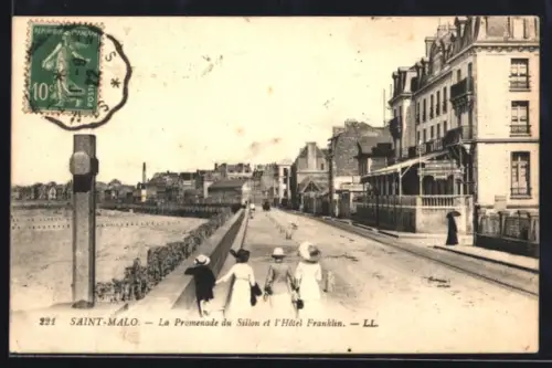 AK Saint-Malo, La Promenade du Sillon et l`Hôtel Franklin