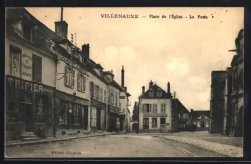 AK Villenauxe, Place de l`Église, La Poste