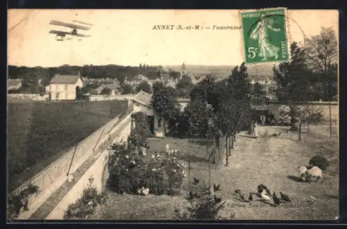 AK Annet /S.-et-M., Panorama, aéroplane