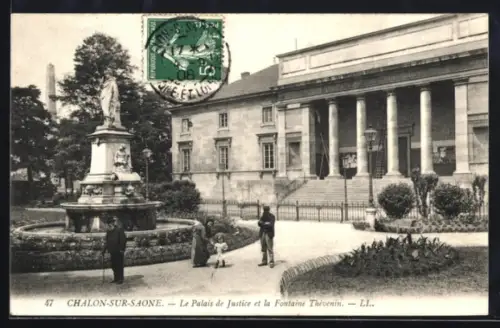 AK Chalon-sur-Saone, la Palais de Justice et la Fontaine Thévenin