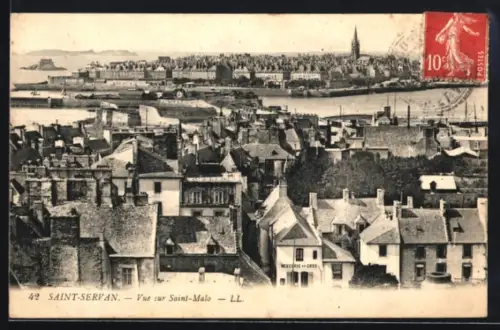 AK Saint-Servan, Vue sur Saint-Malo