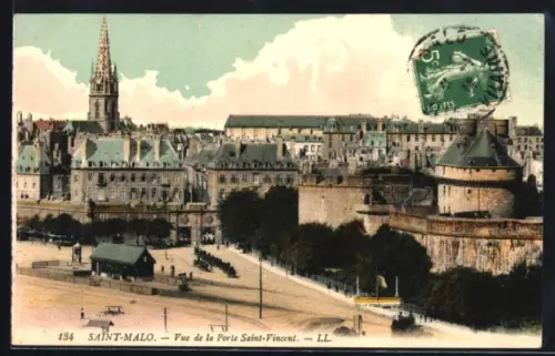 AK Saint-Malo, Vue de la Porte Saint-Vincent