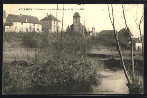 AK Chagey /Hte-Saône, Panorama, vu des bords de la Luzine