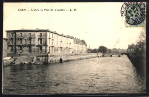 AK Caen, l`Orne au Pont de Vaucelles