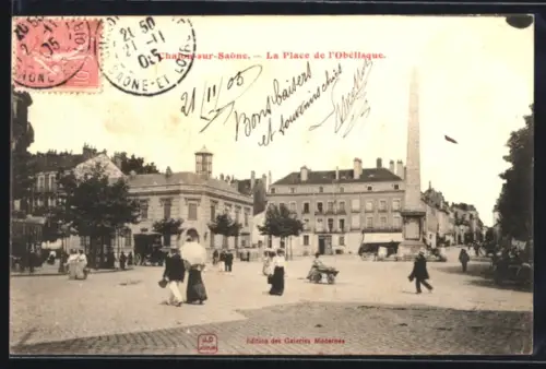 AK Chalon-sur-Saône, La Place de l`Obélisque