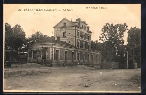 AK Belleville-sur-Saone, La Gare