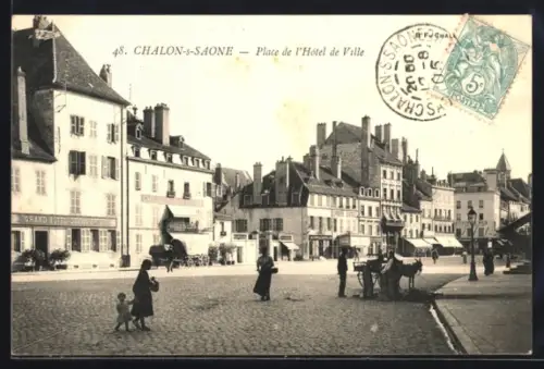 AK Chalon-sur-Saone, Place de l`Hotel de Ville