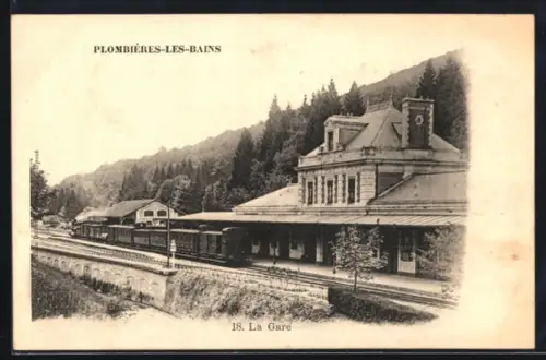 AK Plombiéres-les-Bains, La Gare