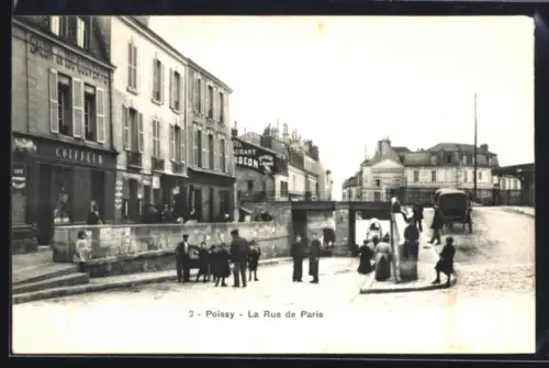 AK Poissy, La Rue de Paris