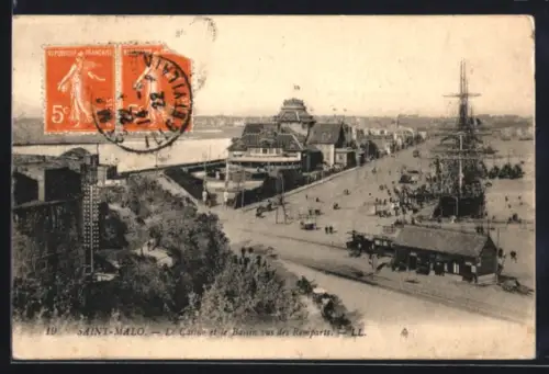 AK Saint-Malo, Le Casino et le Bassin vus des Remparts
