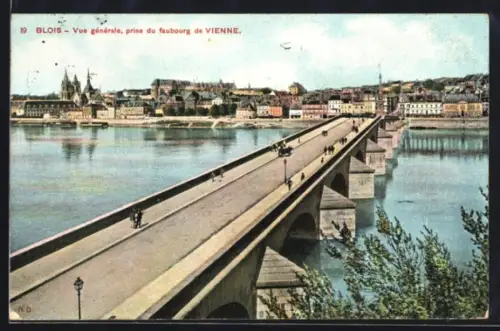 AK Blois, Vue générale, prise du faubourg de Vienne