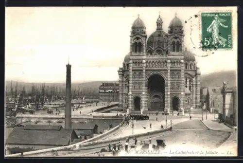 AK Marseille, La Cathédrale et la Joliette