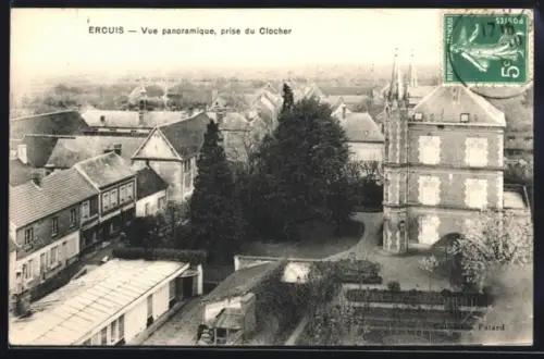 AK Ercuis, Vue panoramique, prise du Clocher