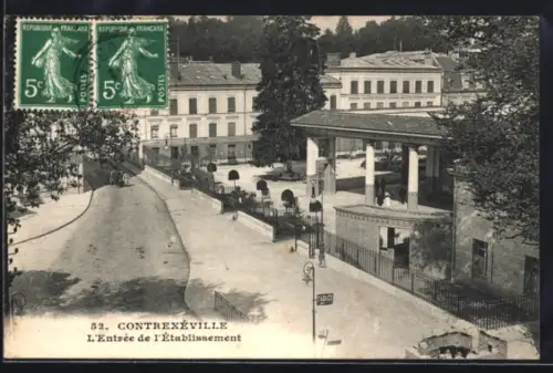 AK Contrexéville, l'Entrée de l'Etablissement