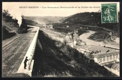 AK Saint-Brieuc, Les nouveaux boulevards et la vallée du Gouet, chemin de fer