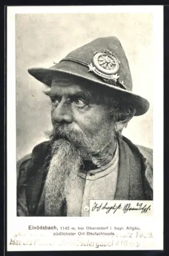 AK Einödsbach, Bergführer Johann Schraudolf