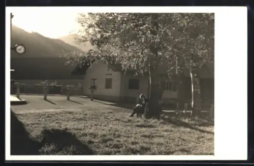 Foto-AK Niederaschau, Blick auf den Bahnhof