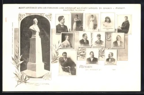 AK Bad Pyrmont, Albert Lotzingfeier 1901, Portraits