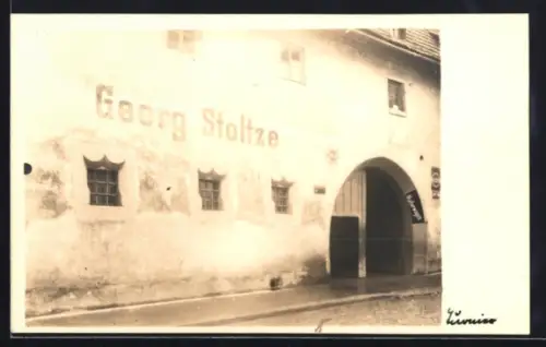 Foto-AK Erfurt, Haus und Strasse Pergamentengasse 32, Georg Stoltze