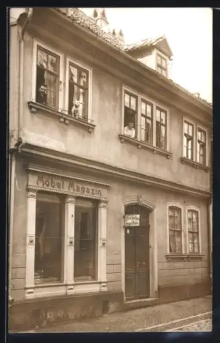 Foto-AK Mühlhausen /Thür., Tischlerei August Mehler in der Klosterstrasse 8 1910