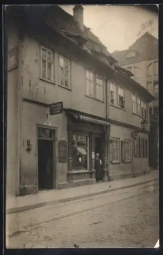 Foto-AK Erfurt, Partie in der Krämpferstrasse 64/65