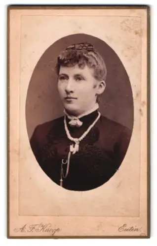 Fotografie A. F. Knoop, Eutin, Porträt einer eleganten Dame