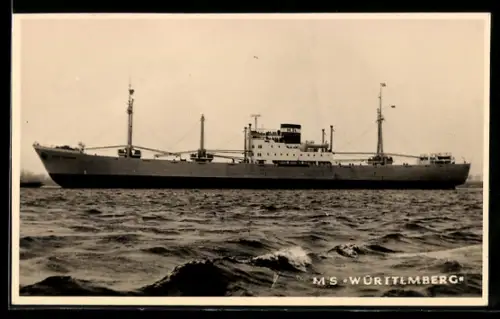 AK Frachtmotorschiff Württemberg in Seitenansicht, Handelsschiff