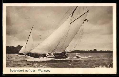 AK Segelyachten in voller Fahrt auf dem Wannsee, Segelsport