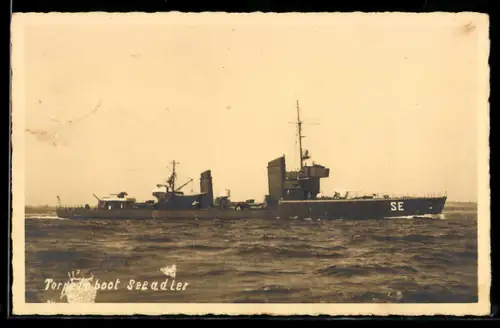 AK Torpedoboot Seeadler der Reichsmarine querab von Steuerbord