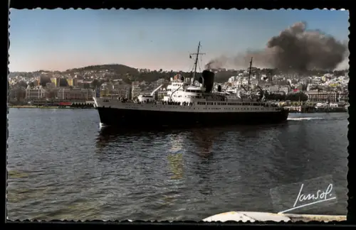AK Alger, Le Ville d`Oran quitte le Port, Passagierschiff