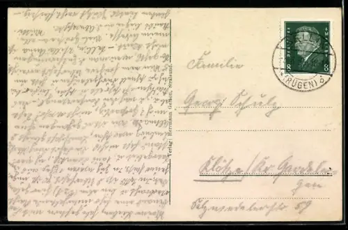 AK Stralsund, Trajektschiff Ruegen auf der Überfahrt nach der Insel Rügen