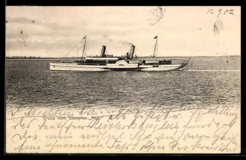 AK Dampfer Nixe querab von Backbord, Passagierschiff