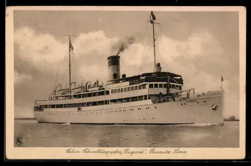 AK Passagierschiff Salonschnelldampfer Rugard, Sassnitz-Linie