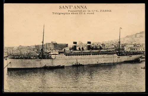 AK Paquebot de la Cie. C. Fabre Sant Anna, Passagierschiff