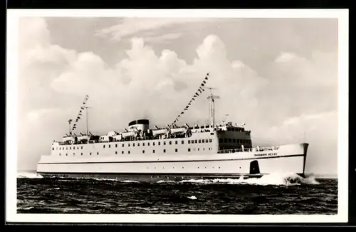 AK Hochsee-Fährschiff Theodor Heuss der Deutschen Bundesbahn in Fahrt