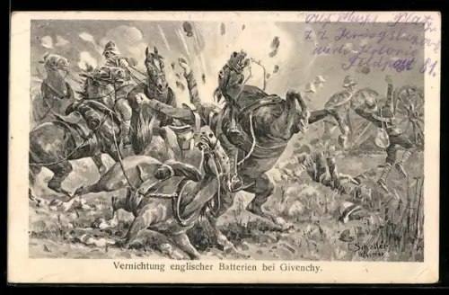 AK Vernichtung englischer Batterien bei Givenchy