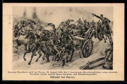 Künstler-AK Schlacht um Soissons, Siegreicher Vorstoss und heldenmütiger Kampf der deutschen Armee