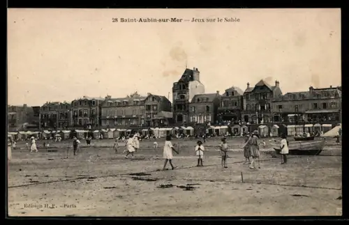 AK Saint-Aubin-sur-Mer, Jeux sur le Sable, Kinder beim Crocket-Spiel