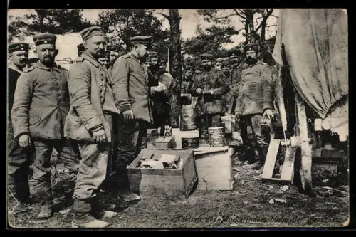 AK Ankunft des Marketenderwagens an der Front