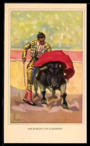 AK Torero und Stier im Kampf