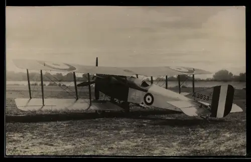 AK Britisches Kampfflugzeug Martinsyde F.1 mit Kennung A 3933 auf Flugfeld