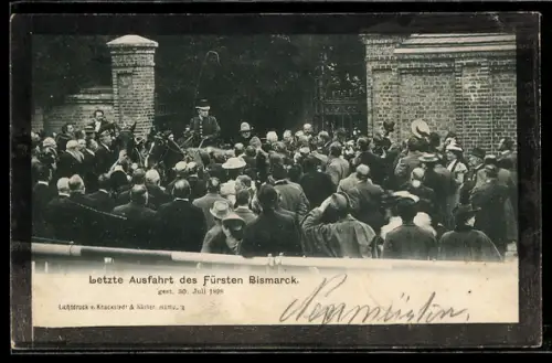 AK Letzte Ausfahrt des Fürsten Bismarck 1898