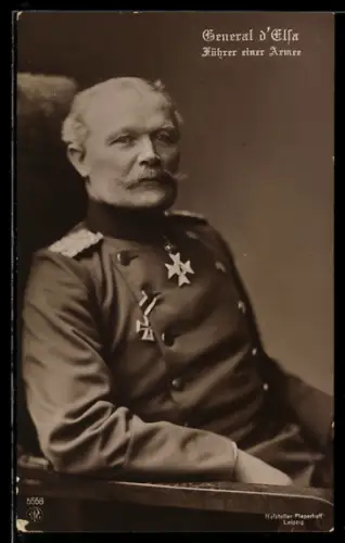 AK Armeeführer General d`Elsa, Uniform-Portrait