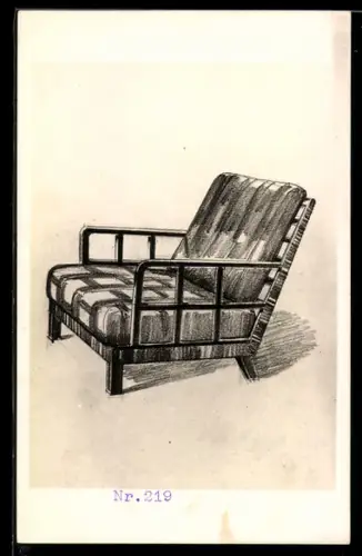 AK Entwurf eines gemusterten Sessels