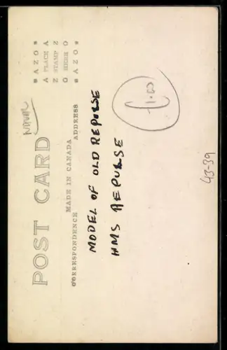 Foto-AK Modell eines Segelschiffs