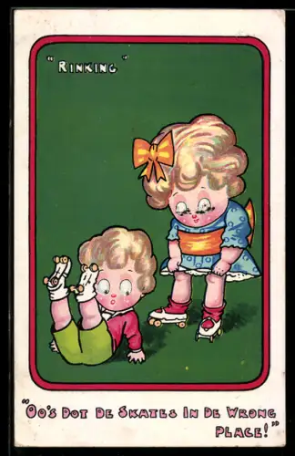 AK Kinder beim Rollschuhlaufen